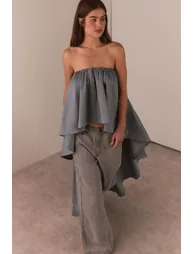 Volume Hem Bustier Top