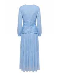 Light Blue Skater Yoryo Chiffon Straight Dress&Jumpsuit Hijab Evening Dress - 4