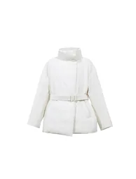 Belted Down Jacket with Buckle Closure - 7
