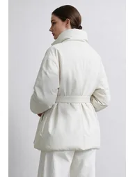 Belted Down Jacket with Buckle Closure - 6