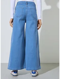Blue Mid-Rise Flared Leg Jeans - 3