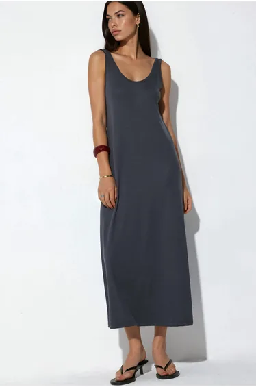 BUSEM Solid Maxi Jersey Dress