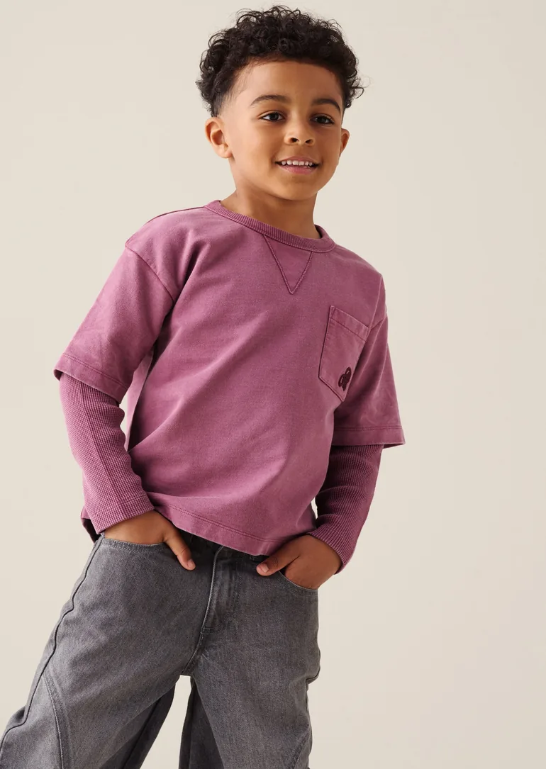 Kyle Layered Sweatshirt - Purple - 1