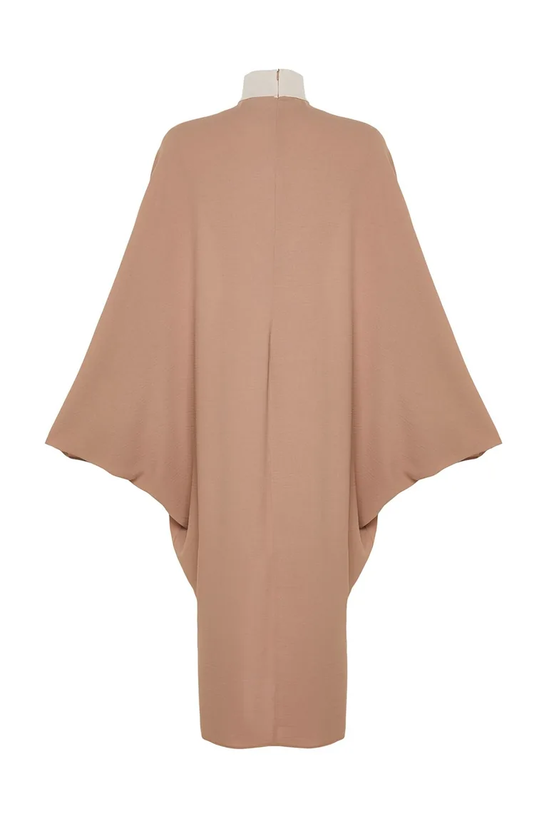 Stone Color Blocked Aerobin Woven Kaftan Dress - 7