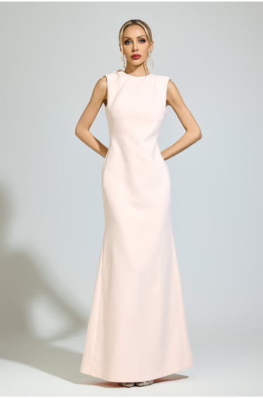 Hegel Pink Backless Formal Dress