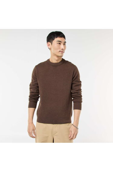 Plain Crew Neck Sweater BROWN