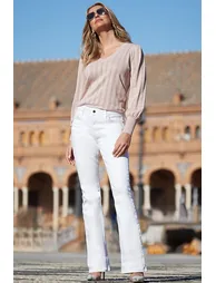 Blush Pink Sparkle Metallic Pointelle Jumper - 2