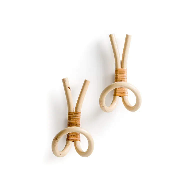 Set of 2 Malu Rattan Wall Hooks - 2