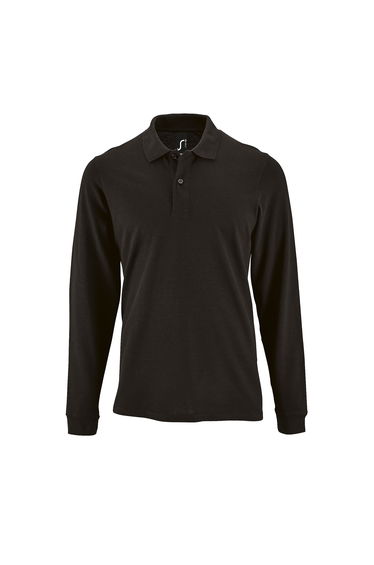 SOLS Mens Perfect Long Sleeve Pique Polo Shirt - Black