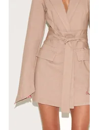 Clay Woven Belted Blazer Dress - 3