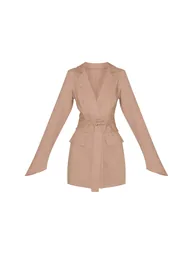 Clay Woven Belted Blazer Dress - 4