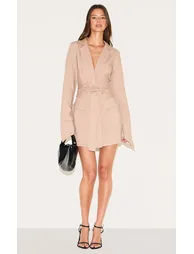 Clay Woven Belted Blazer Dress - 2