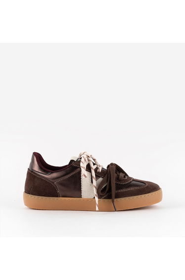 Berlin Metallic & Suede Trainers Moca