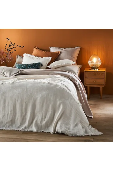 غطاء سرير كتان مغسول