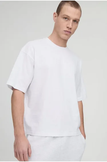 Basic Oversized Boxy Crew Neck T-shirt - white