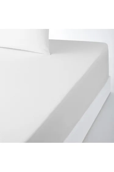 شرشف سرير قطن سادة بحواف مطاطية