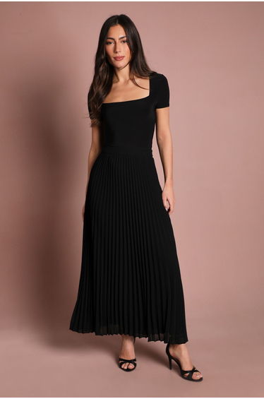 Pleated Georgette Maxi Skirt
