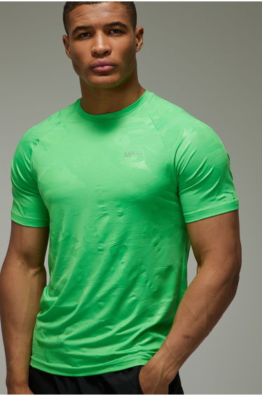 Man Active Camo Regular Fit T-shirt - bright green