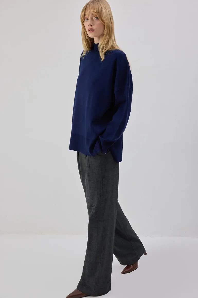 TURTLENECK BASIC KNIT SWEATER - 1
