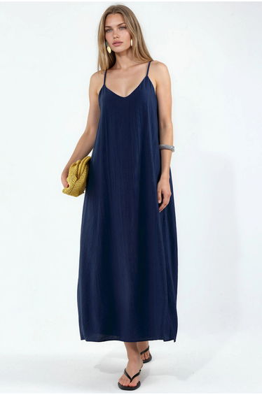BUSEM Women's Solid Maxi Slip Dress