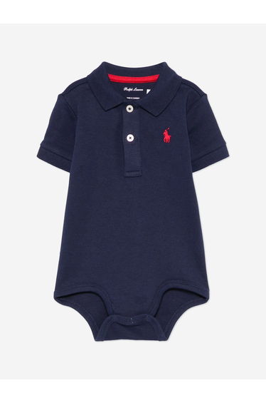 Baby Boys Logo Bodysuit in Navy