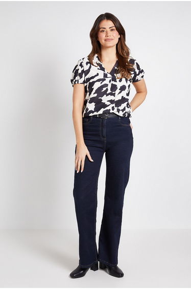 Animal Overhead Short Sleeve Blouse