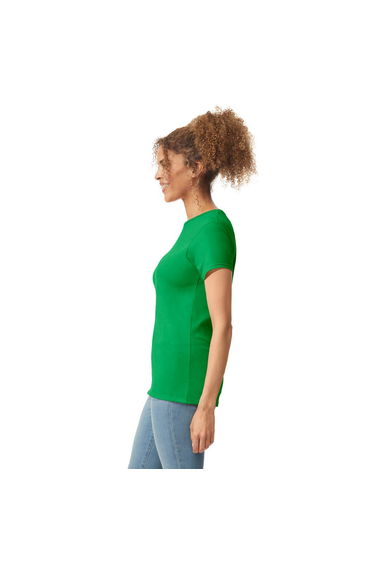 Gildan Womens/Ladies Softstyle Plain Ringspun Cotton Fitted T-Shirt - Irish Green