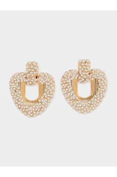 Heart Pearl Dangle Earrings