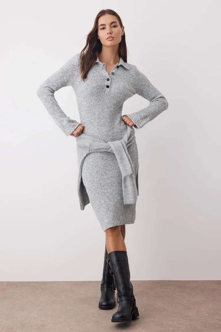 a grey dress in spanish Pocket T-shirt Dress- Spanish Olive XL