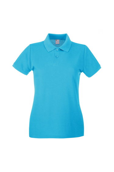 Womens/Ladies Fitted Short Sleeve Casual Polo Shirt - Cyan