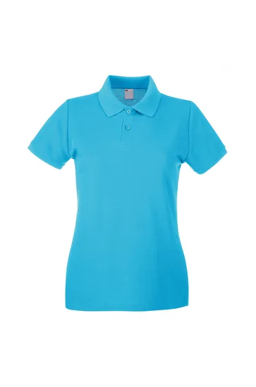 Womens/Ladies Fitted Short Sleeve Casual Polo Shirt - Cyan