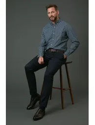 Blue Tile Printed Long Sleeve Shirt