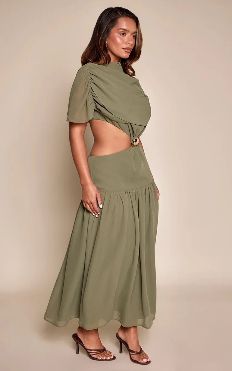 Shape Olive Cut Away Trim Detail Maxi Dress - 2