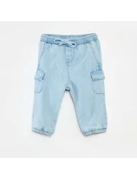 Denim joggers with pockets BLUE