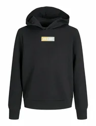 Jack & Jones Boys' Black Hoodie with Pocket - 1