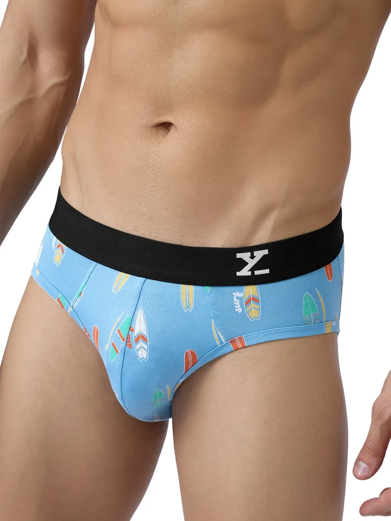 Men Surf Super Combed Cotton Printed Antibacterial Briefs - 5