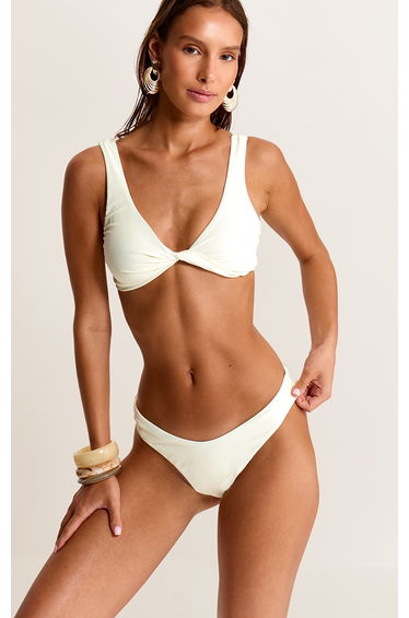 Butter Cream Twist Front Scoop Bikini Top product thumbnail 2