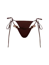 Chocolate Ring Trim Tie Side Bikini Bottoms - 4