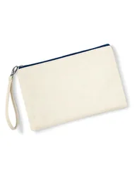 Westford Mill Canvas Wristlet Pouch - Natural/Navy - 1