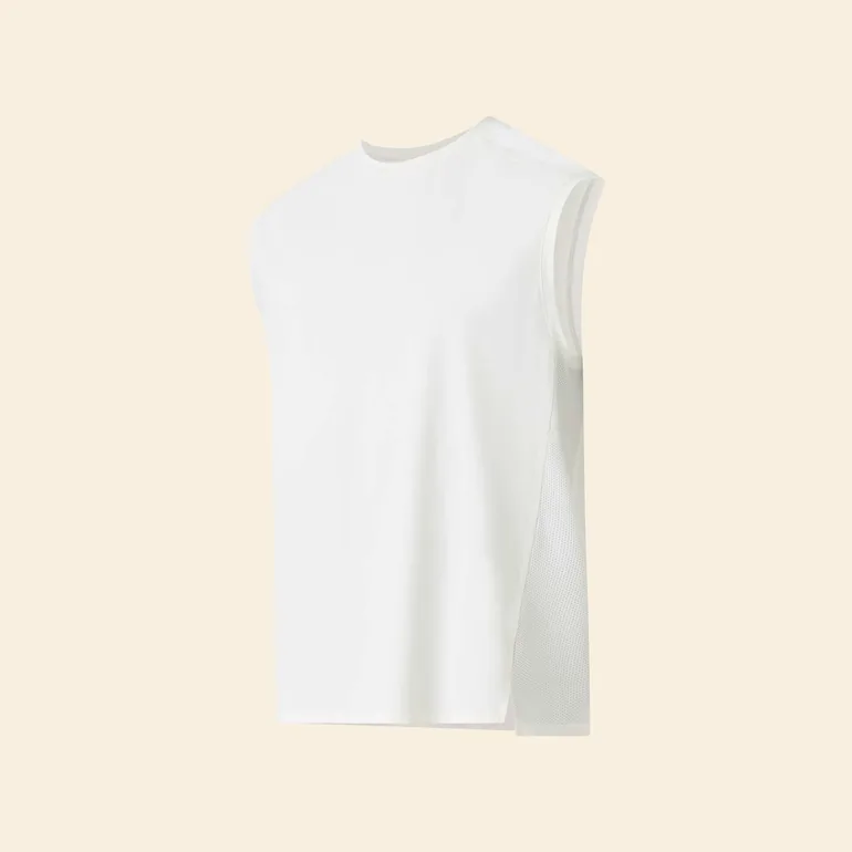 Sports Tank Top with Mesh Sides WHITE - 6