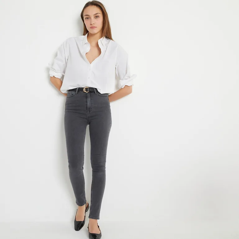 High Waist Skinny Jeans, Length 29.5" - 2