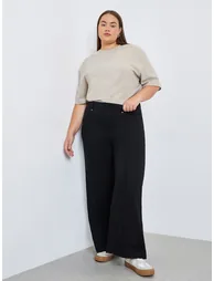 Plus Size Mid Rise Wide Leg Jeans