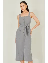 جمبسوت بأزرار بطبعة كاروهات - أسود - 4