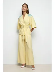 Yellow Linen Pants - 1