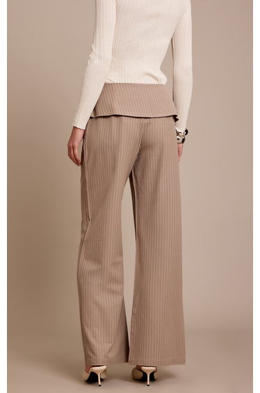 Mushroom Pinstripe Overlay Wide Leg Trousers product thumbnail 3