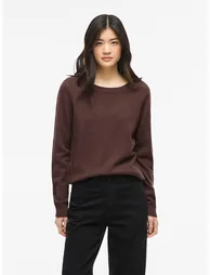 Fine Knit Jumper/Sweater with Crew Neck - 1