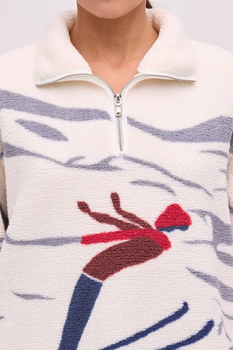 STAND-UP COLLAR RELAXED-FIT PLUSH SWEATSHIRT - 3