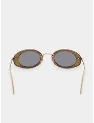Resin Frame Oval Sunglasses - 3