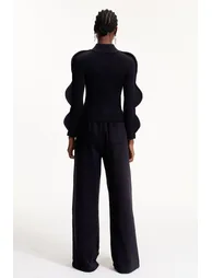 Ejvind Hayley Asymmetric Knit Top In Black - 4