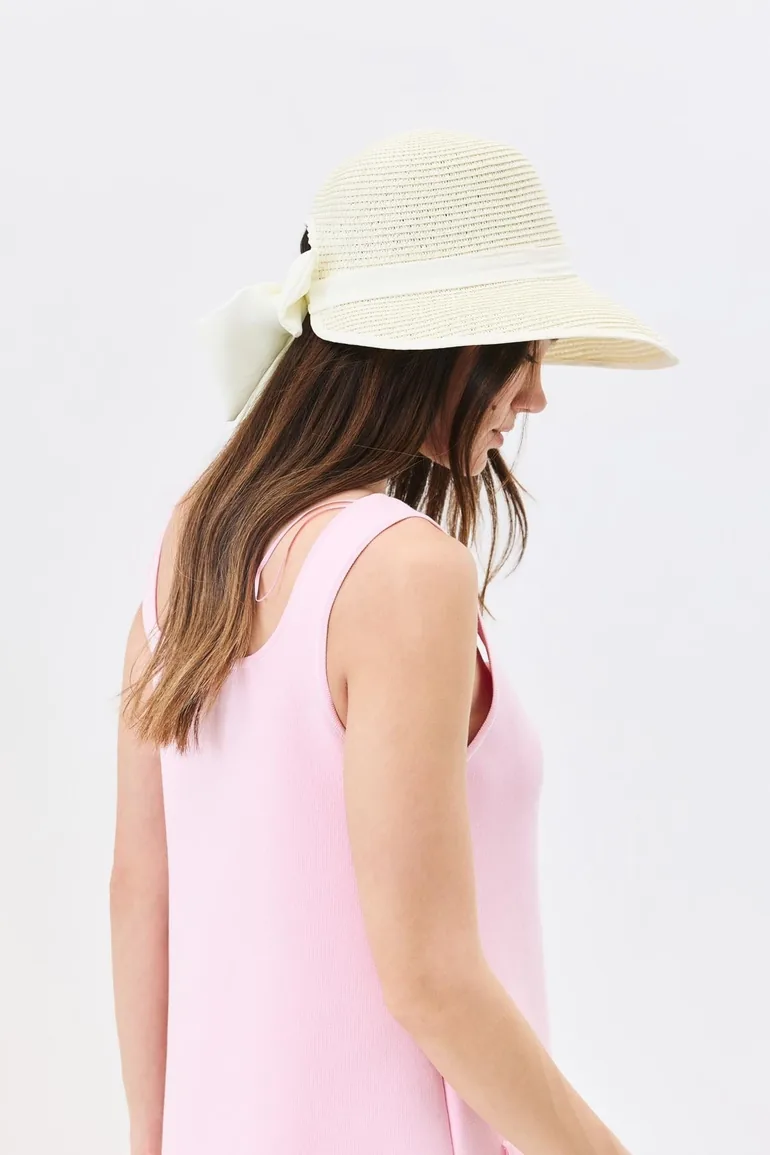Brimmed Straw Beach Hat - 2